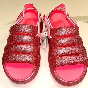 UGG! SPORT YEAH PINK GLITTER - BIG GIRLS SIZE 4 - BRAND NEW WITH BOX!